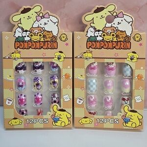 Pompompurin press-on nails for kids 2 Pack Set